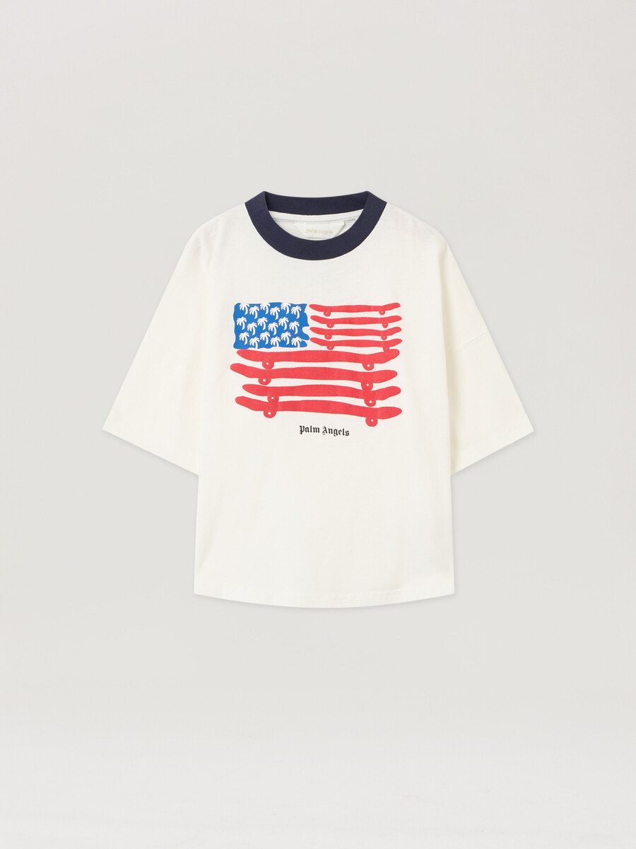flag graphic over t-shirt
