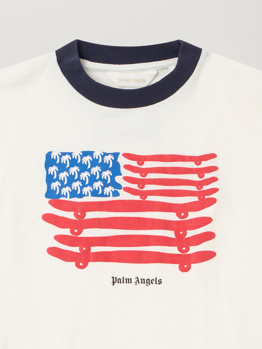 flag graphic over t-shirt