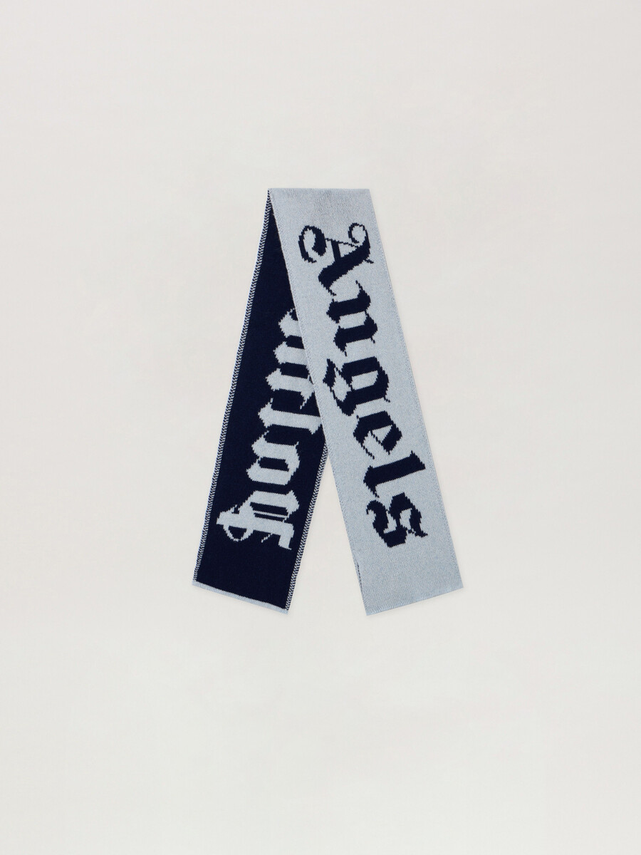 jacquard logo knit scarf