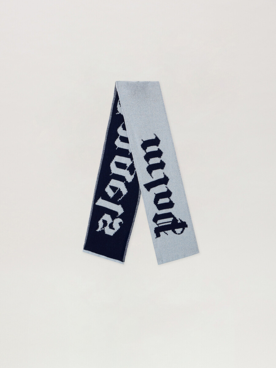 jacquard logo knit scarf
