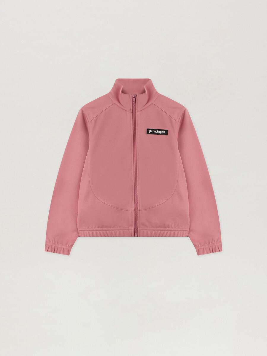 curved logo crop track jacket