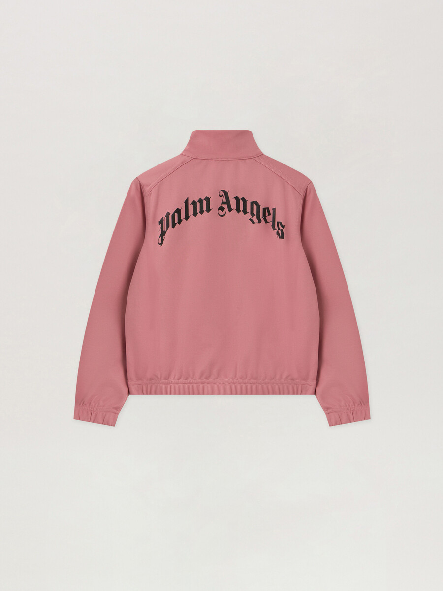 curved logo crop track jacket