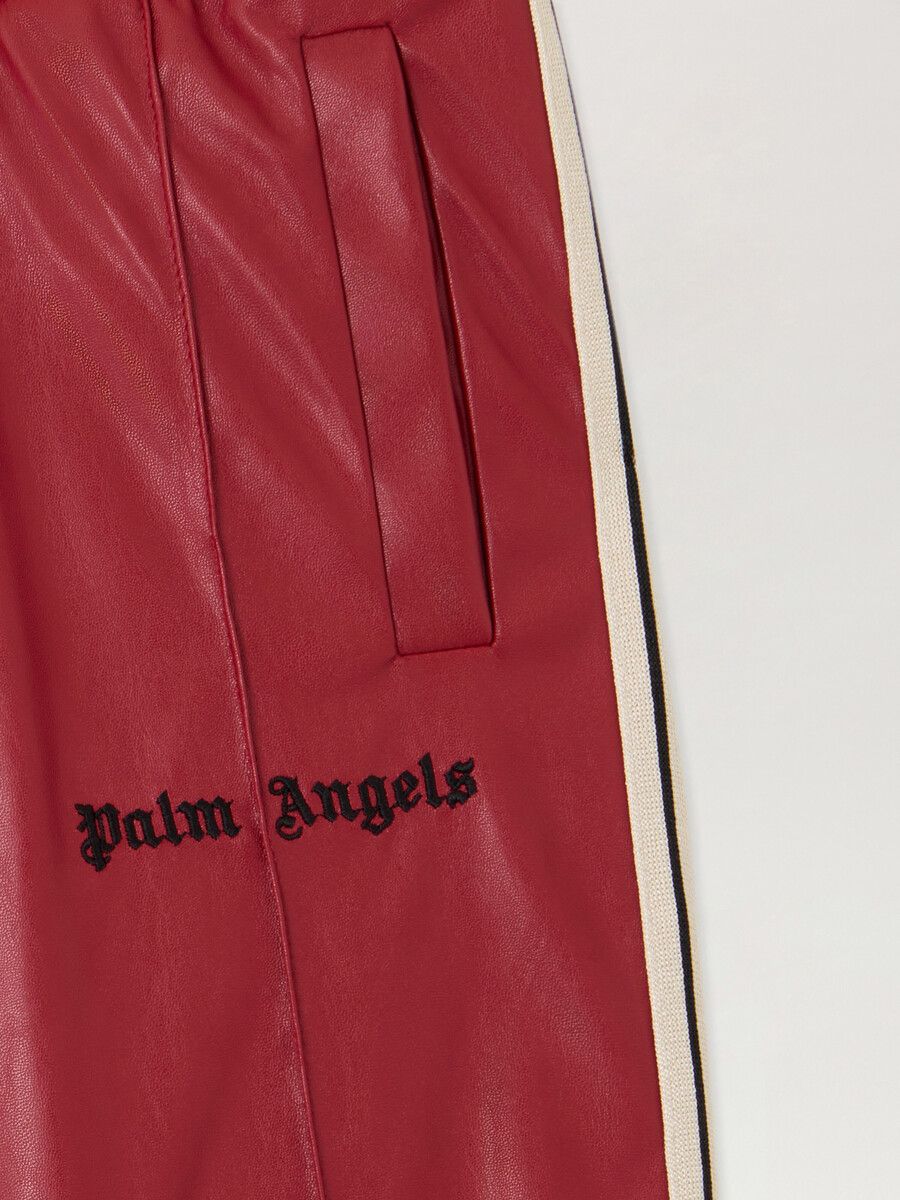 coated flare track pants
