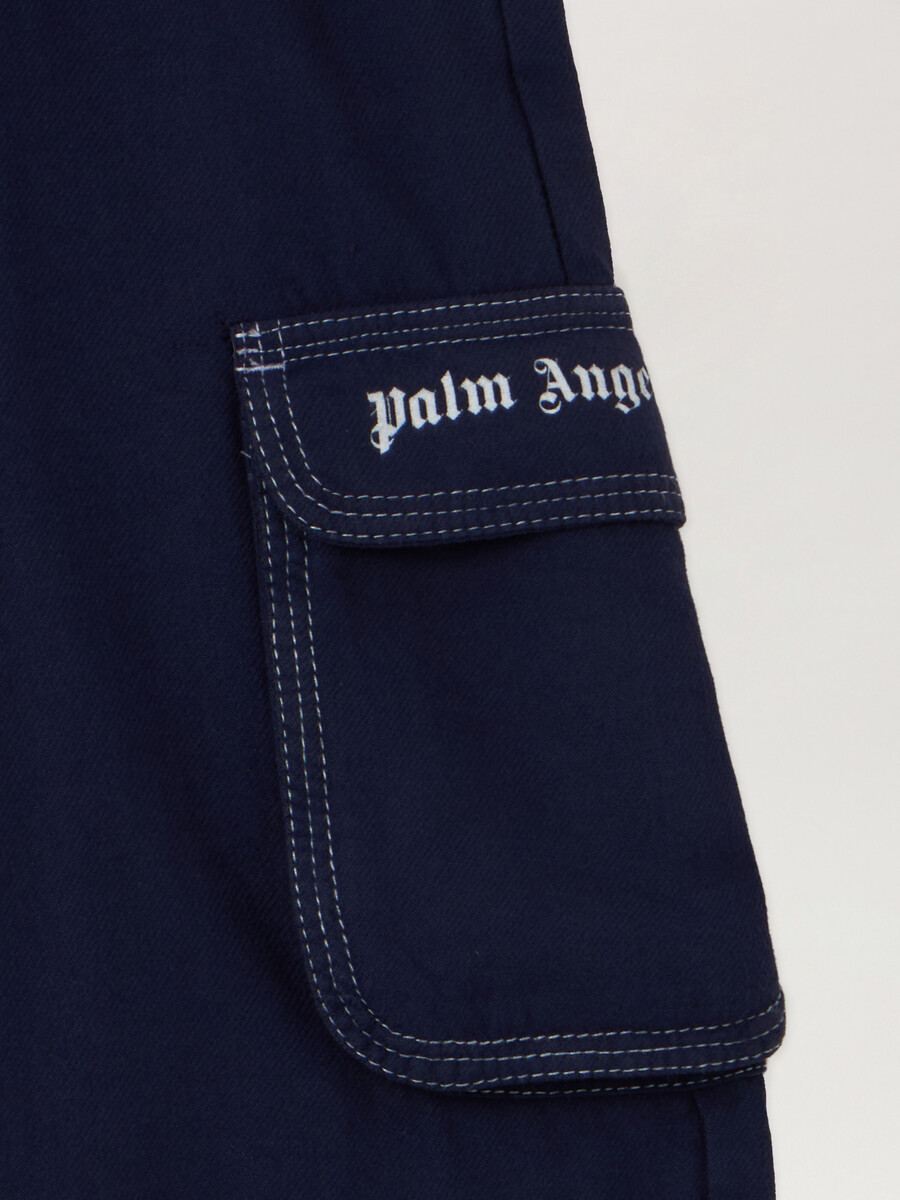 logo flannel loose cargo pants