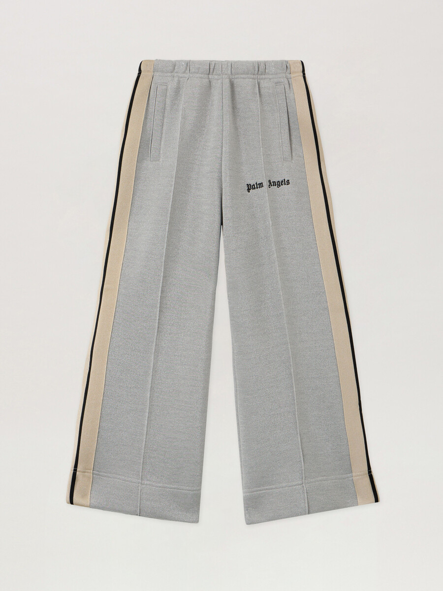 lurex wide leg track pants