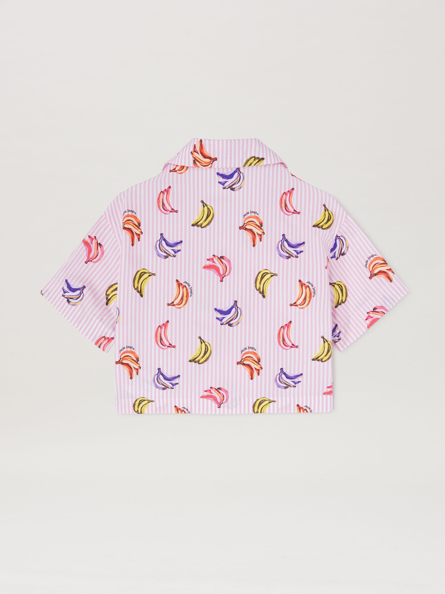 aop bananas cropped shirt ss rose pink