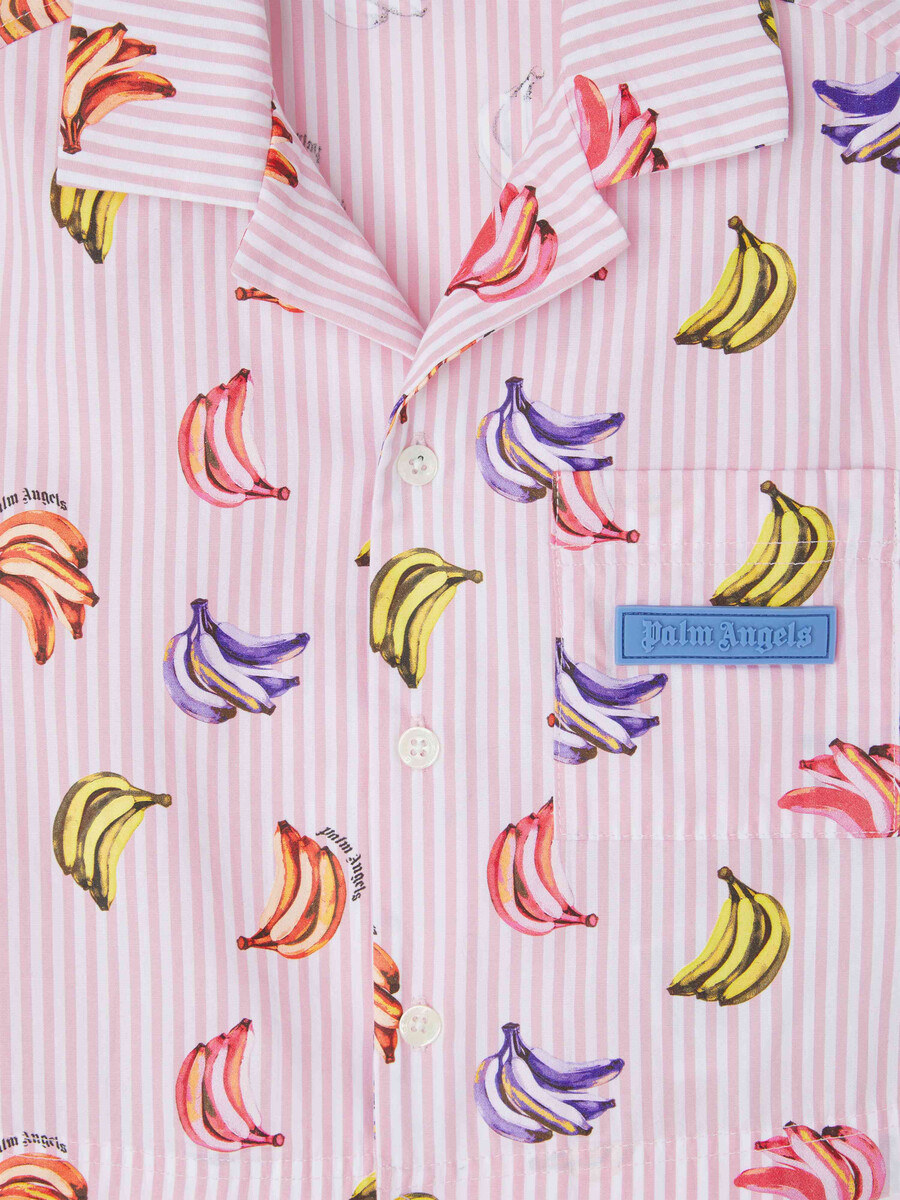 aop bananas cropped shirt ss rose pink
