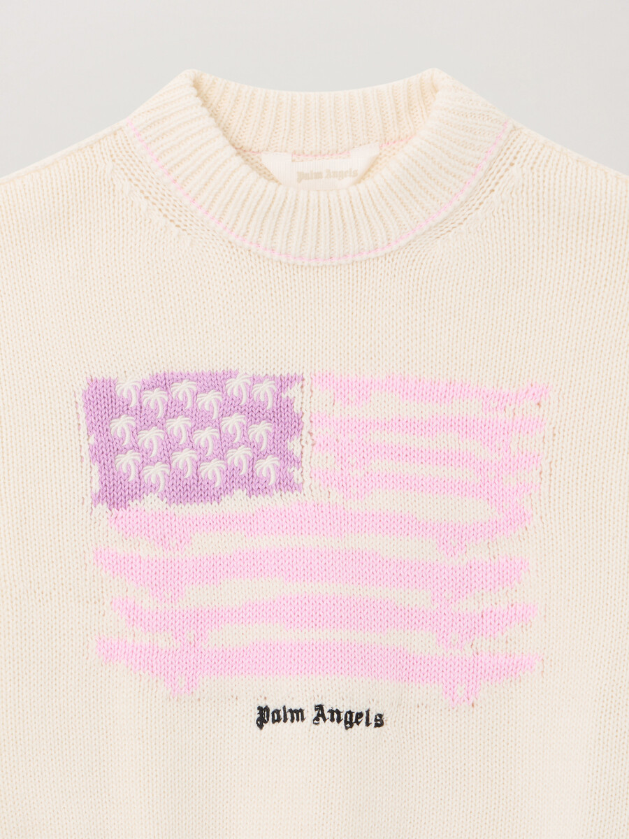 flag motif sweater