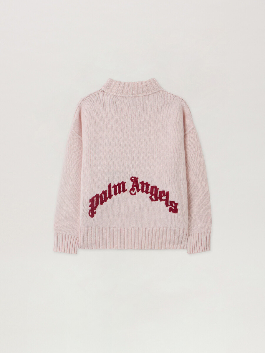 curved logo sweater