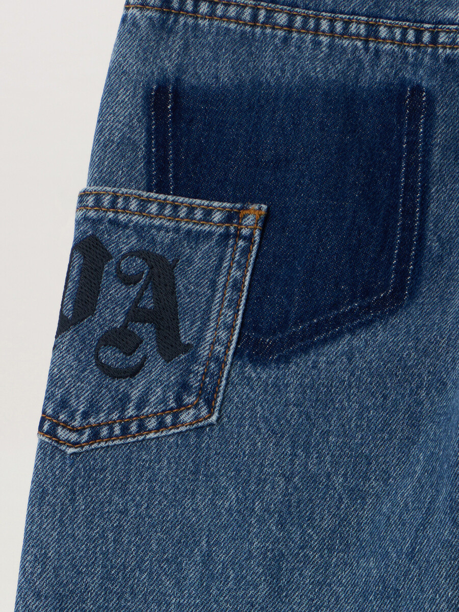 wide leg denim pants