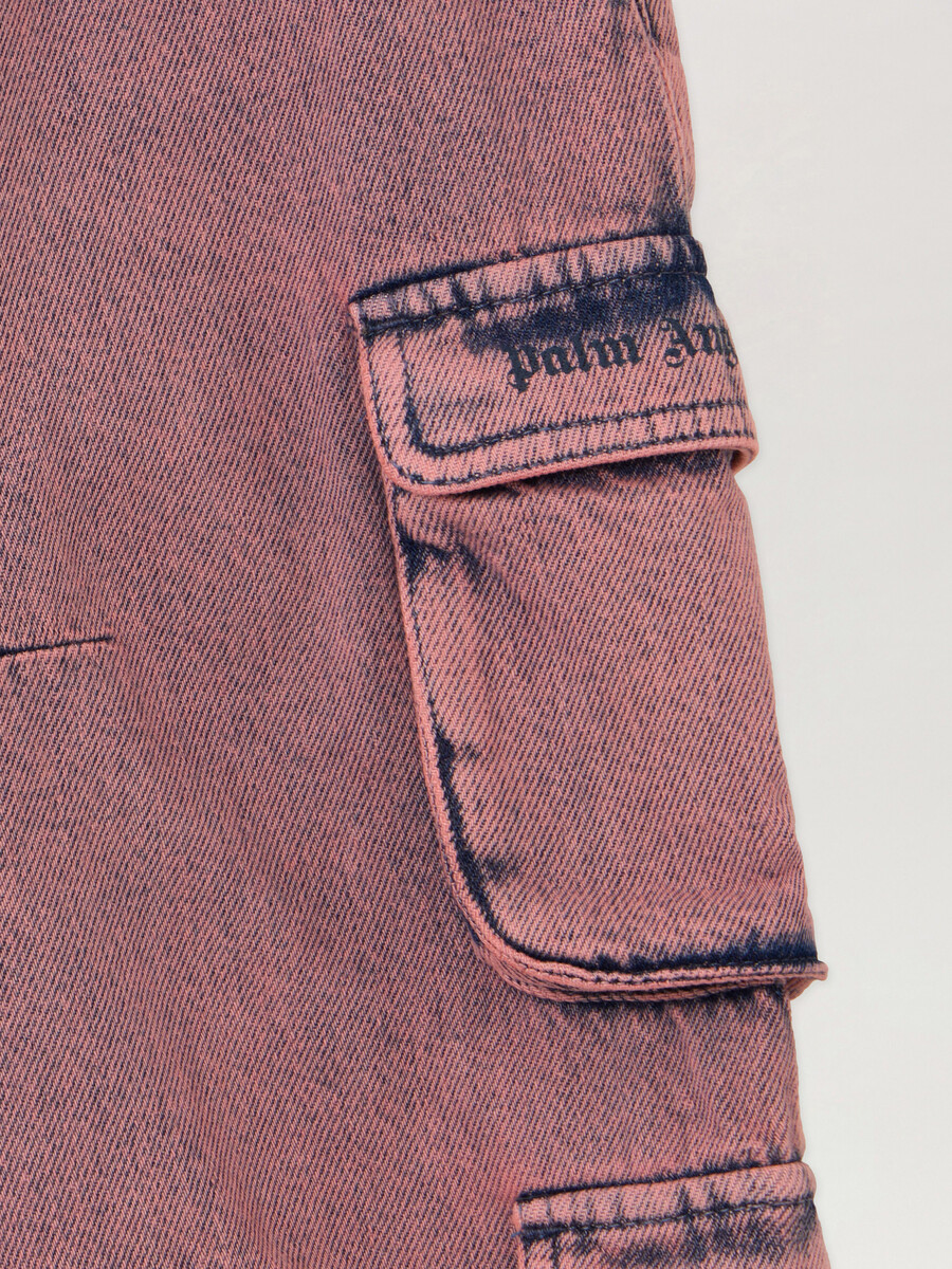 overdye wide-leg cargo denim pants