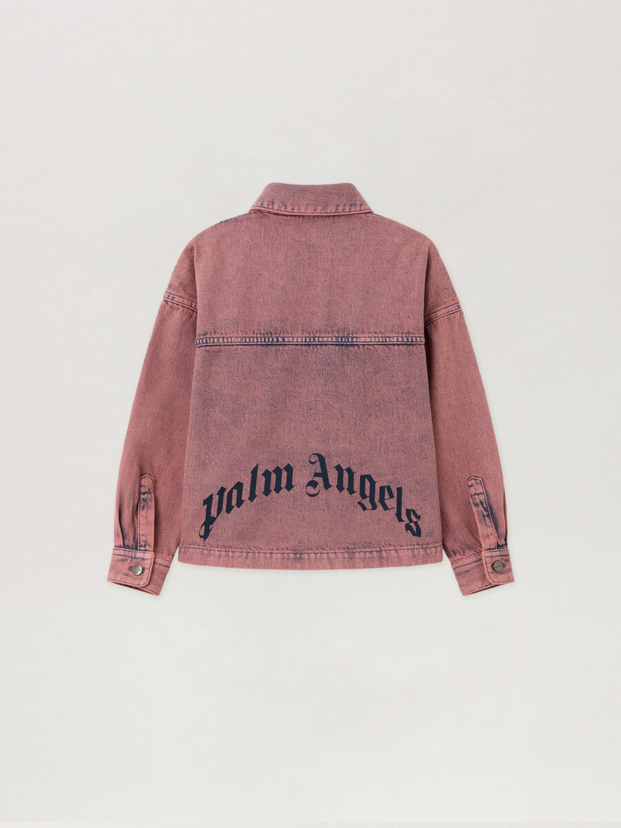 overdye denim crop shirt