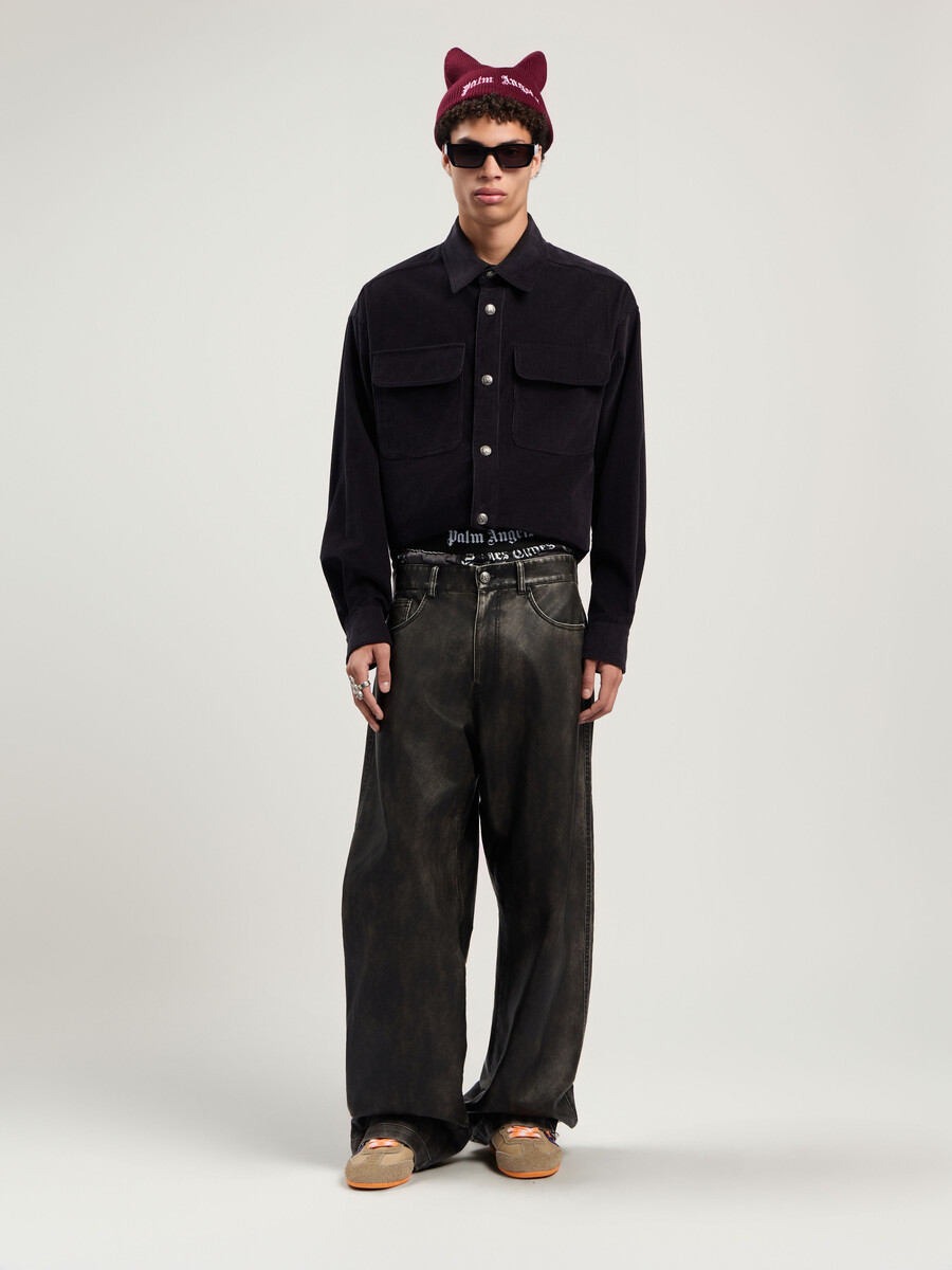classic logo corduroy overshirt
