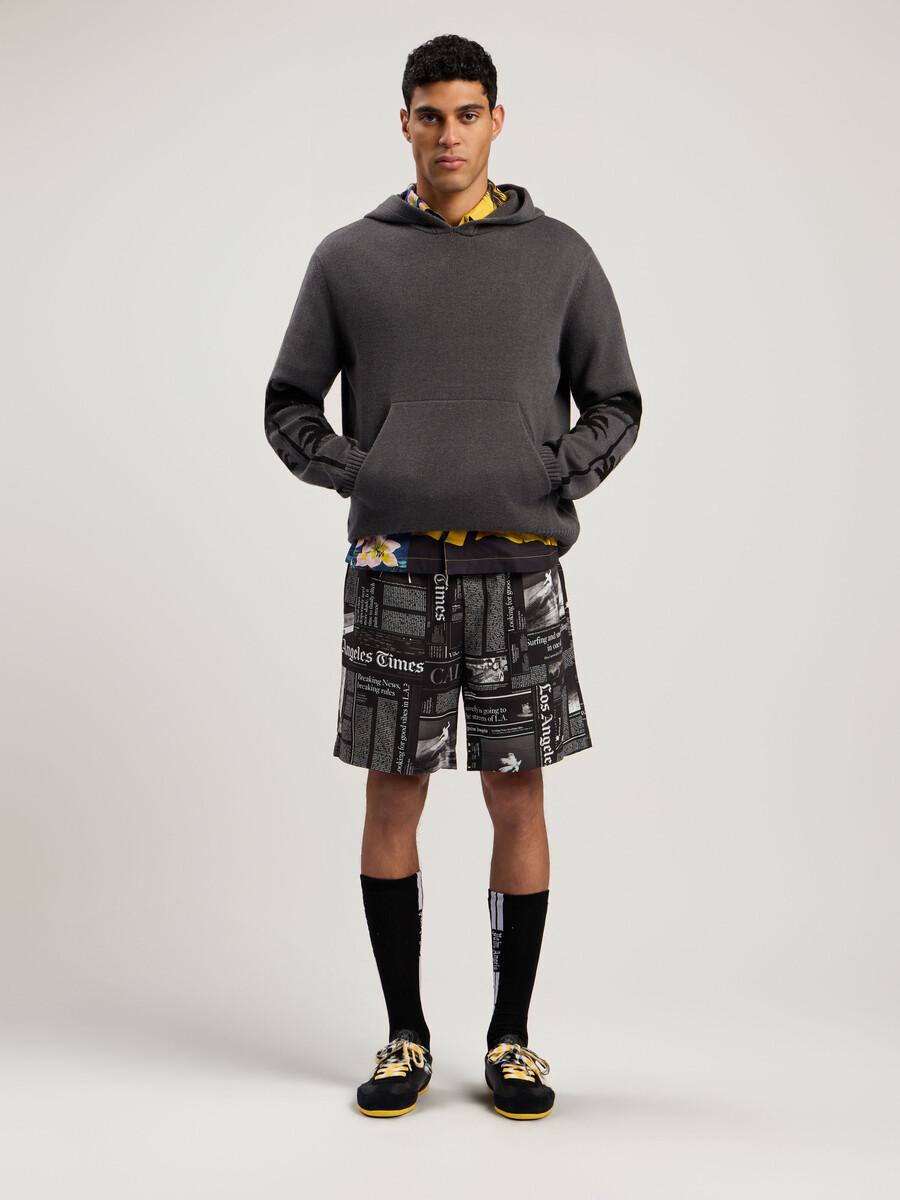 back palms knit hoodie
