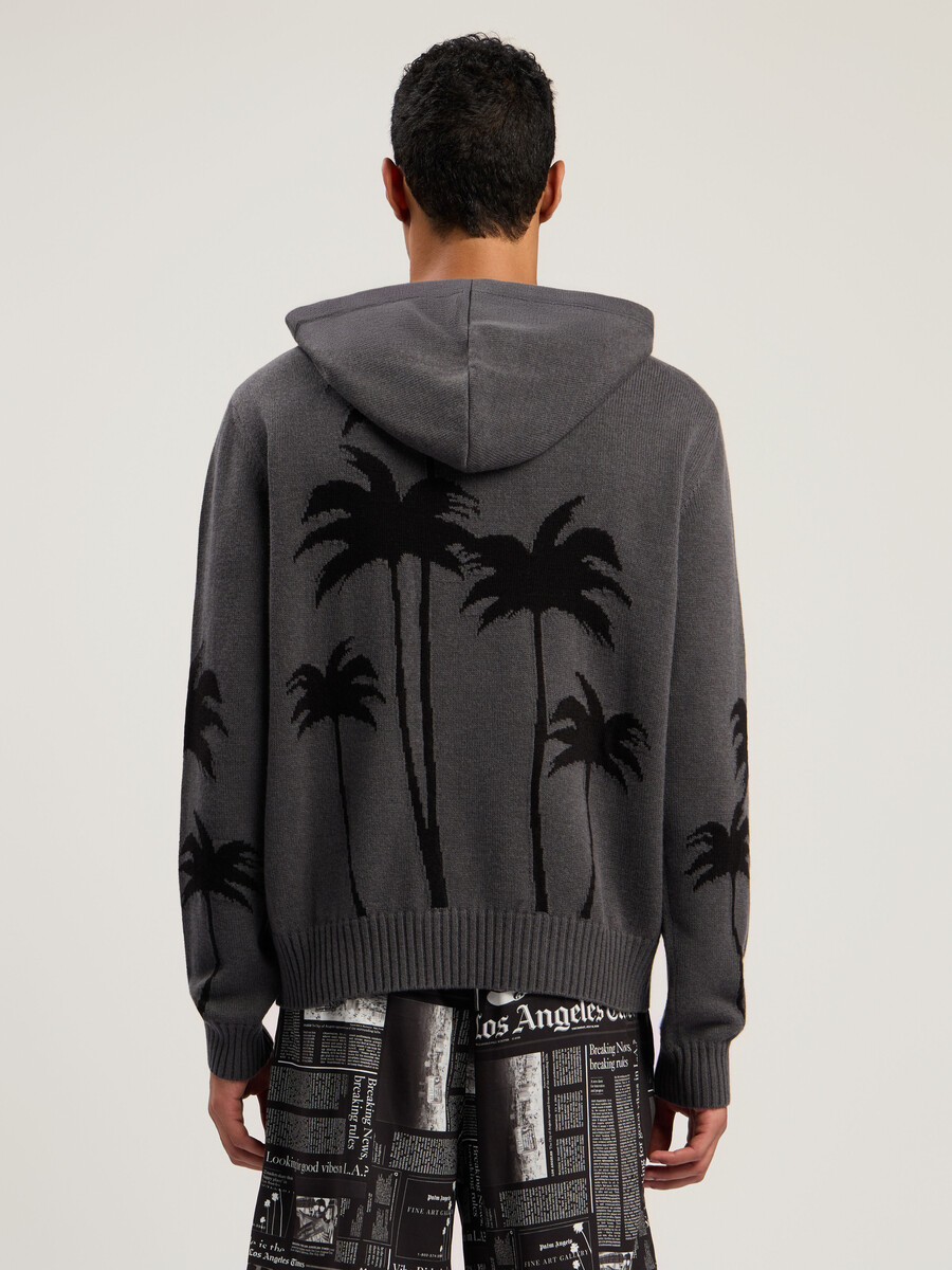 back palms knit hoodie