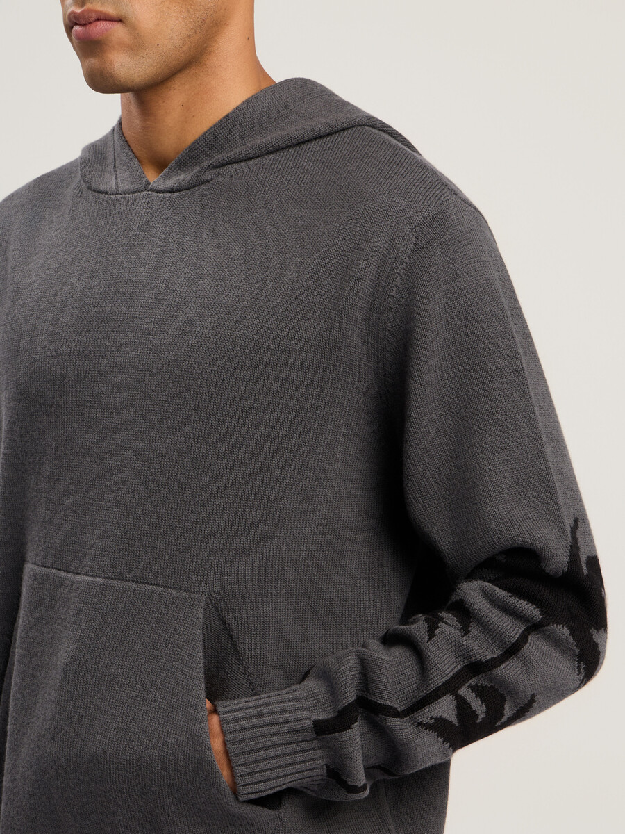 back palms knit hoodie