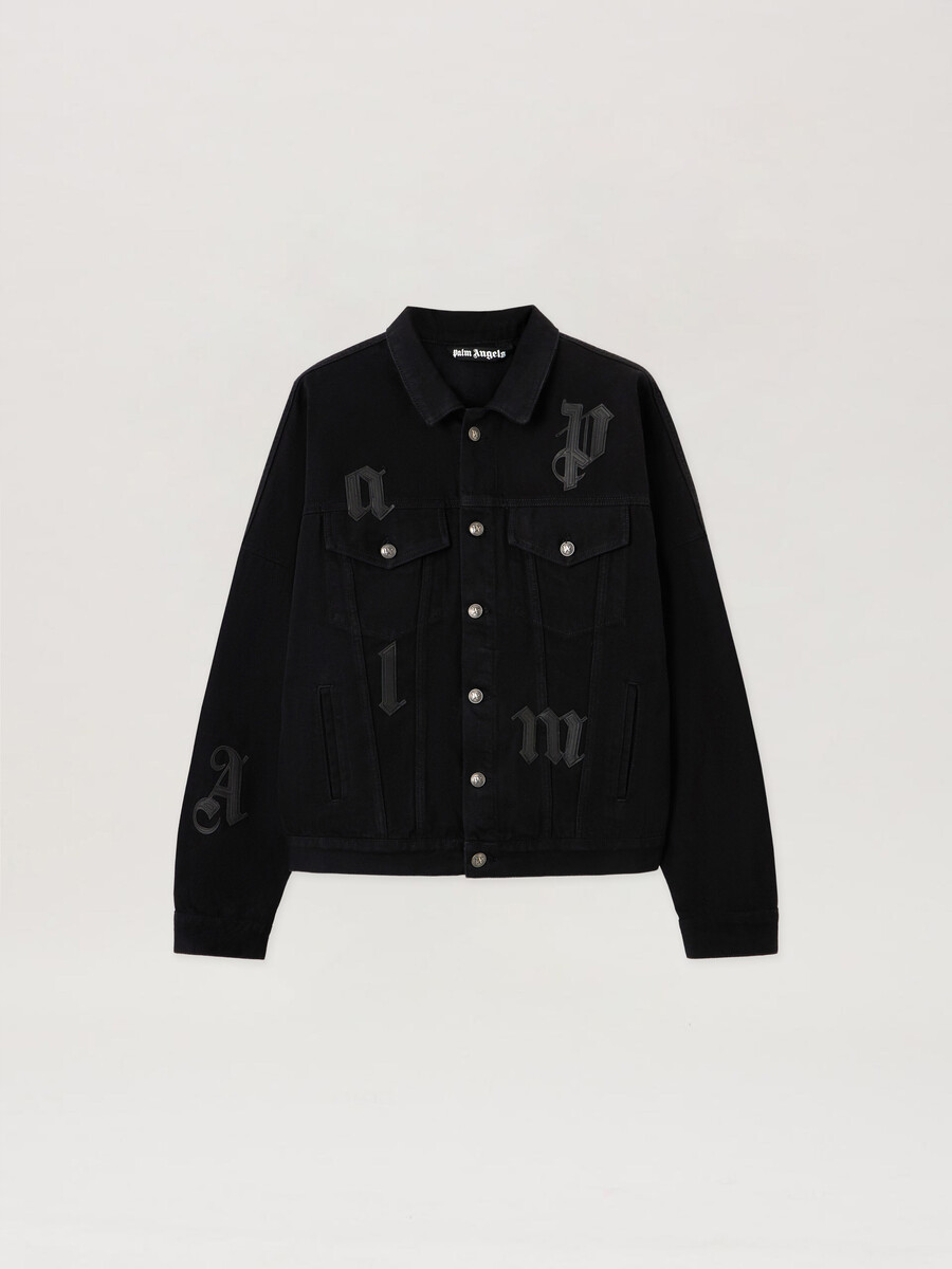 gothic logo denim jacket