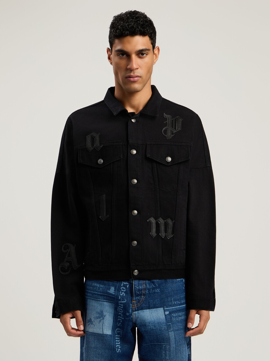 gothic logo denim jacket