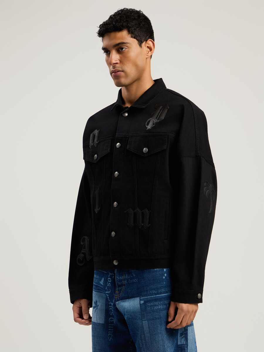 gothic logo denim jacket