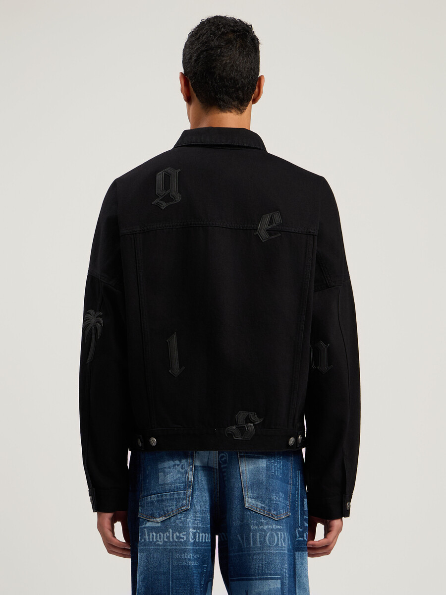 gothic logo denim jacket
