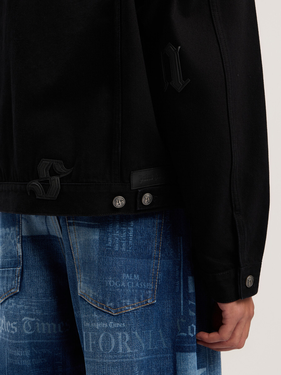 gothic logo denim jacket