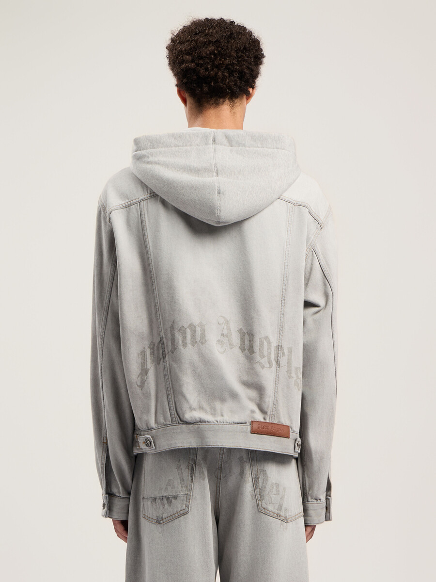 curved logo denim jacket
