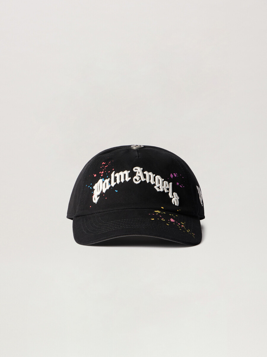 curved logo painted cap