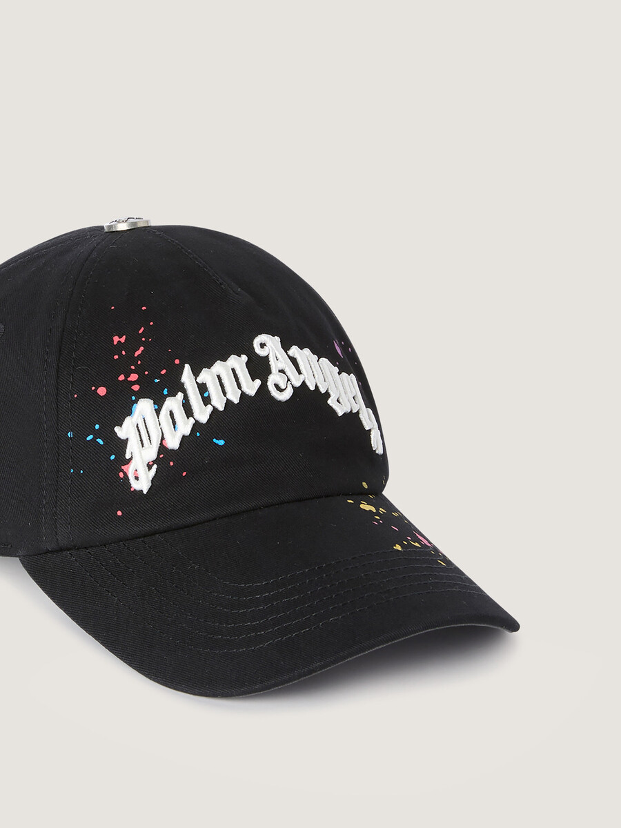 curved logo painted cap
