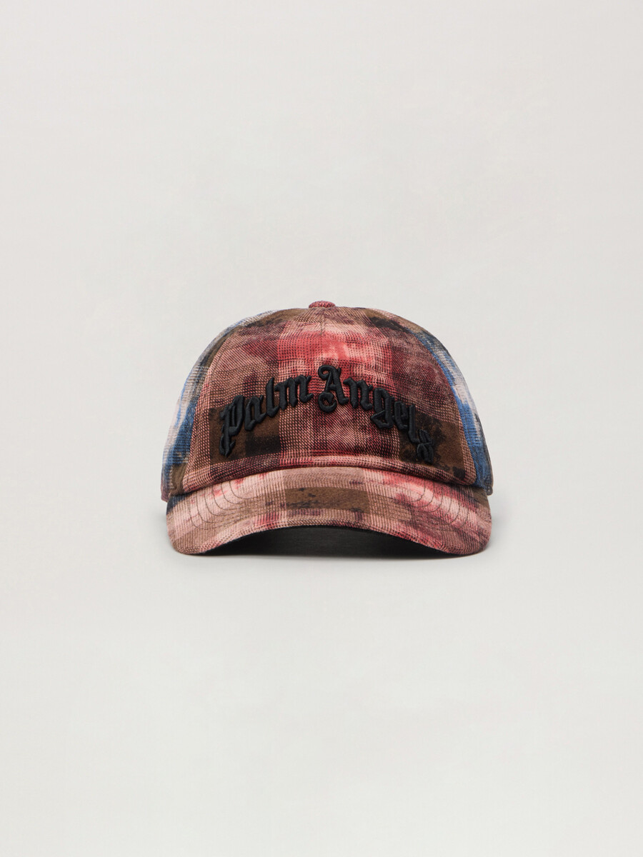 curved logo check cap