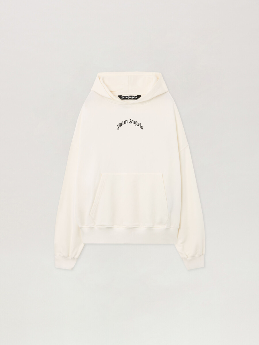 back curved logo loose hoodie