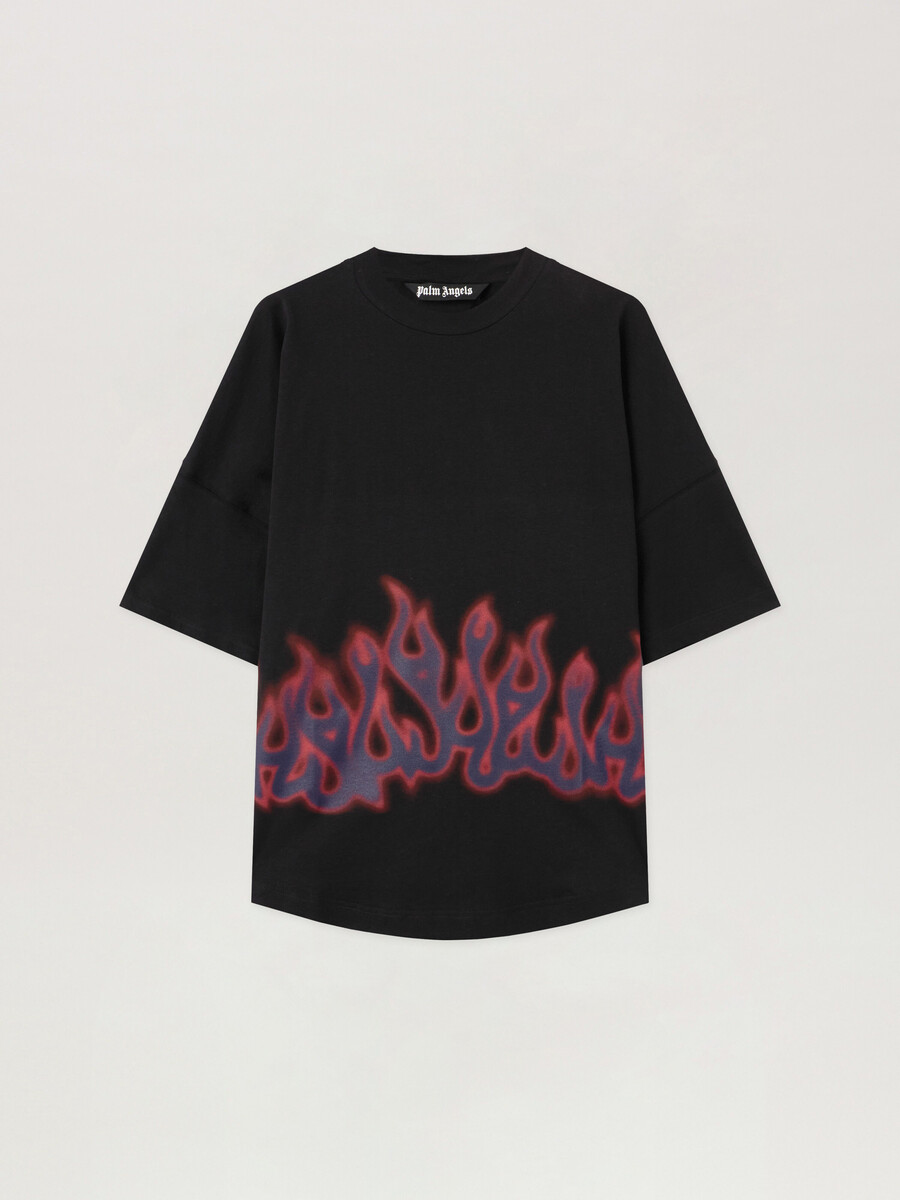 flames over t-shirt