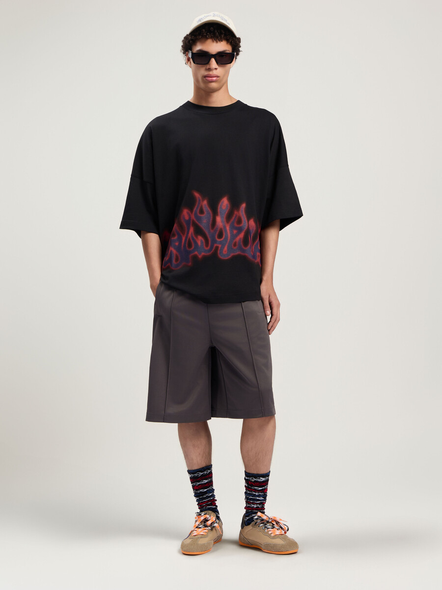 flames over t-shirt