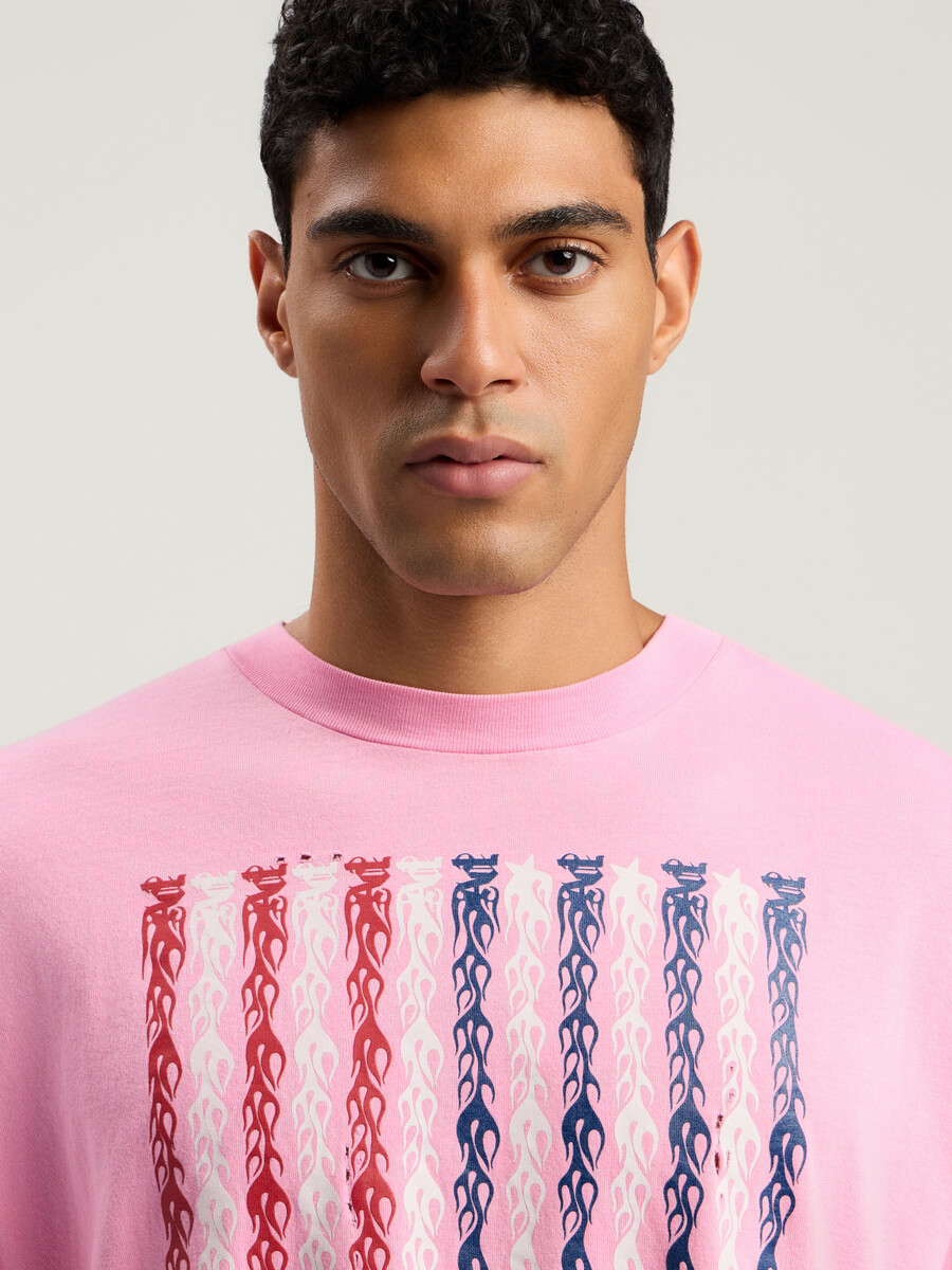 flames flag long sleeve t-shirt