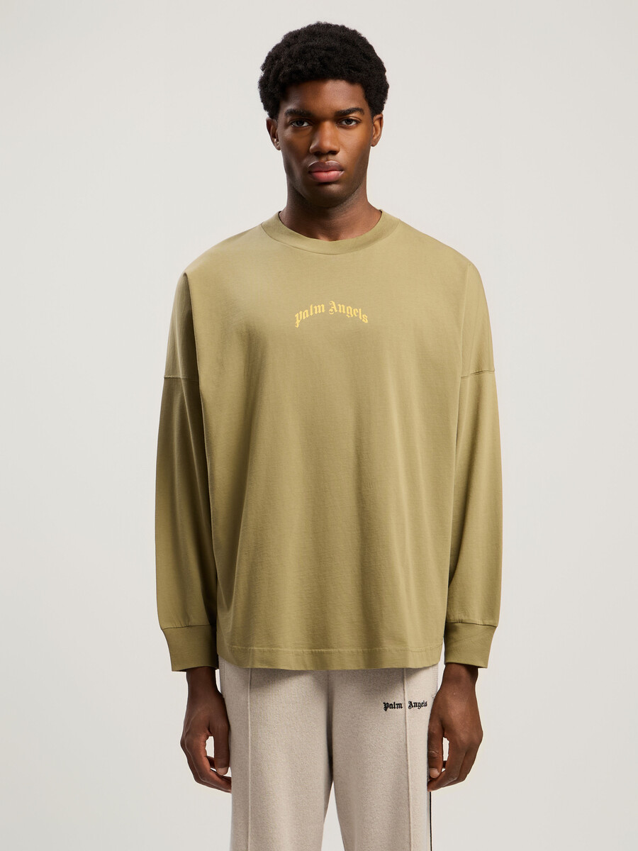 curved logo long sleeve t-shirt