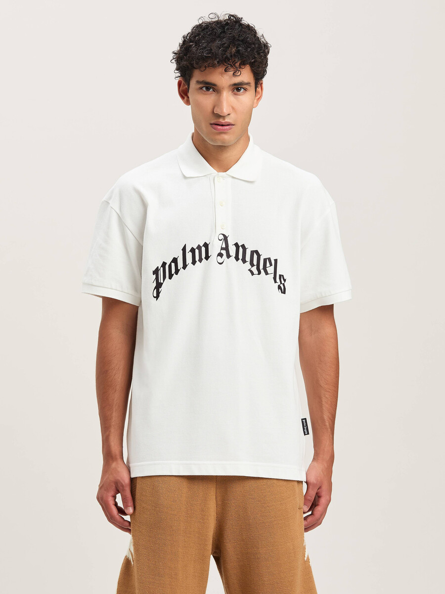 curved logo polo ss