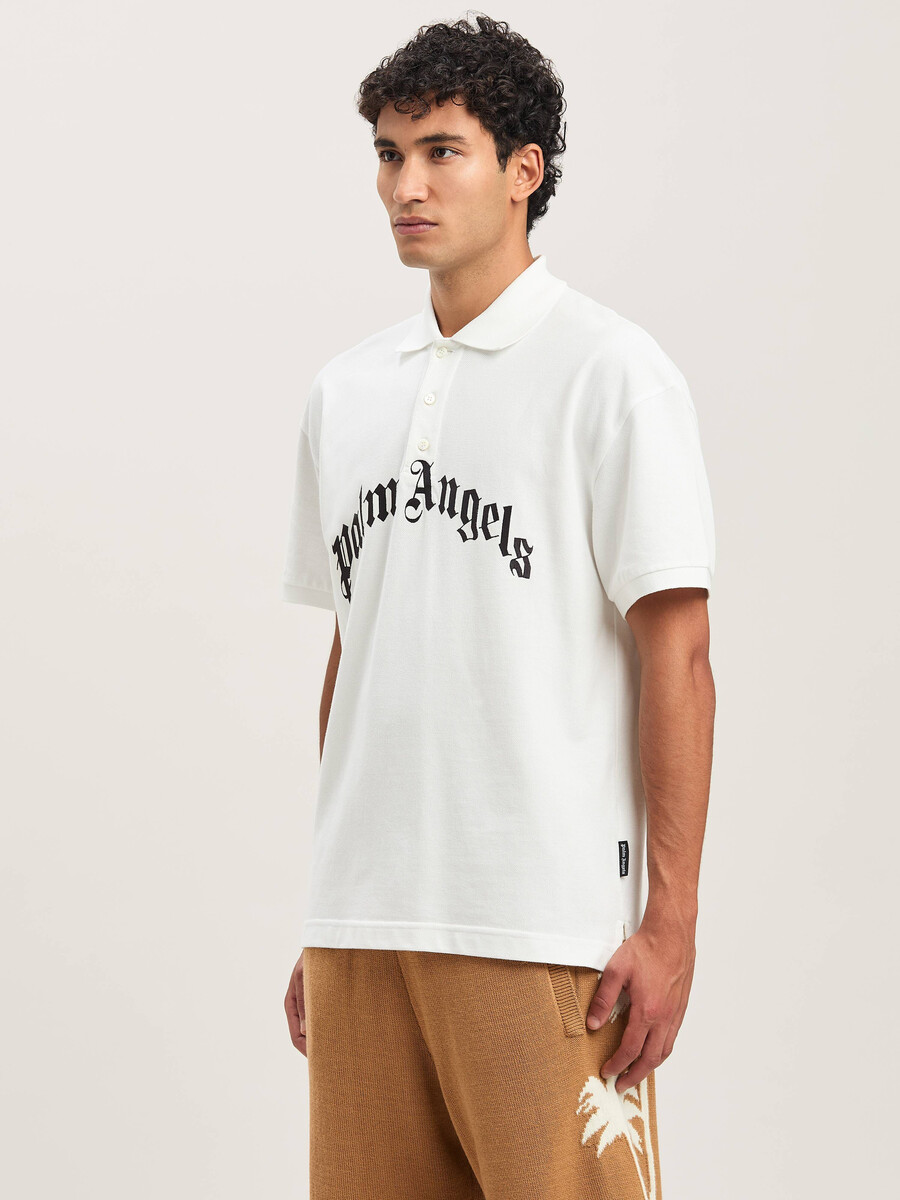 curved logo polo ss
