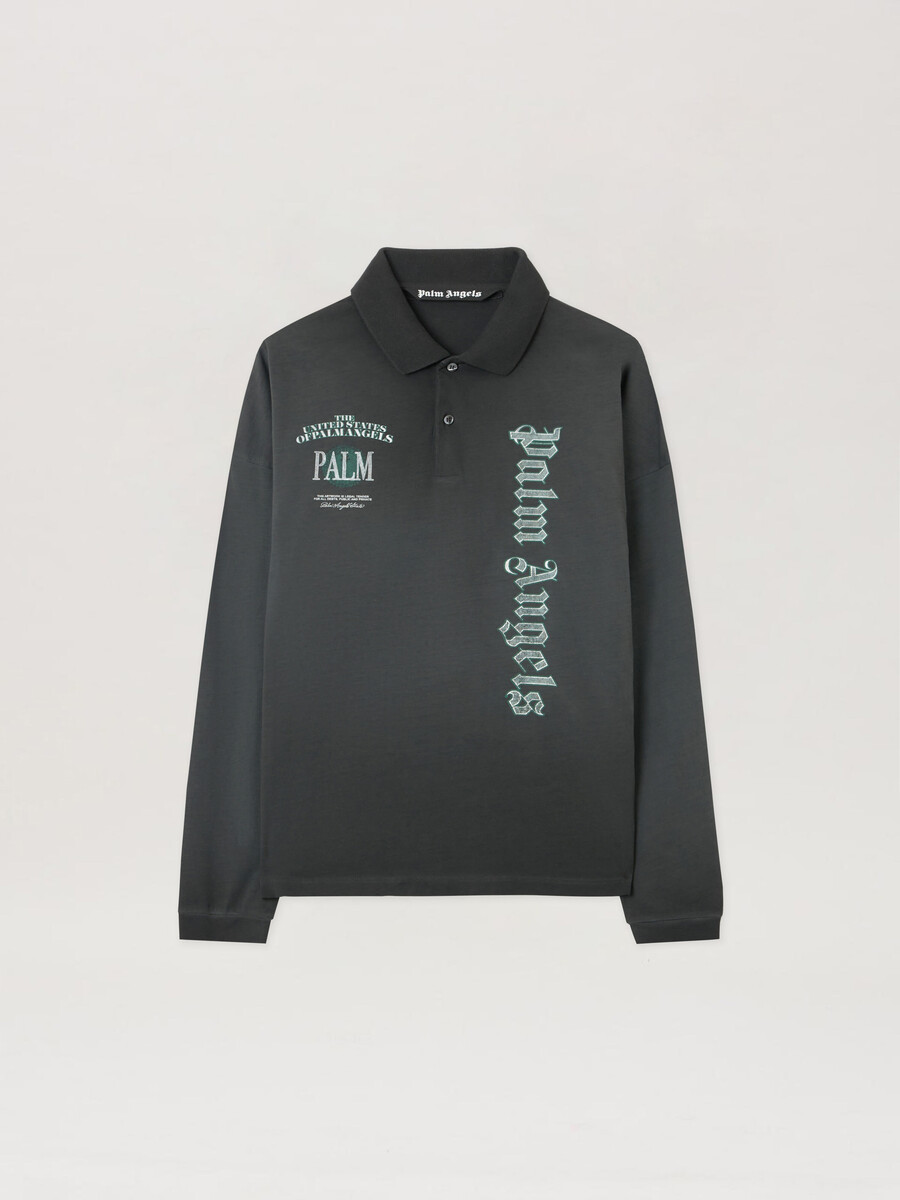 dollar logo long sleeve polo
