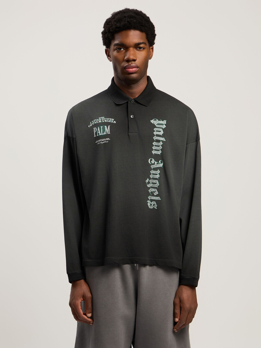 dollar logo long sleeve polo