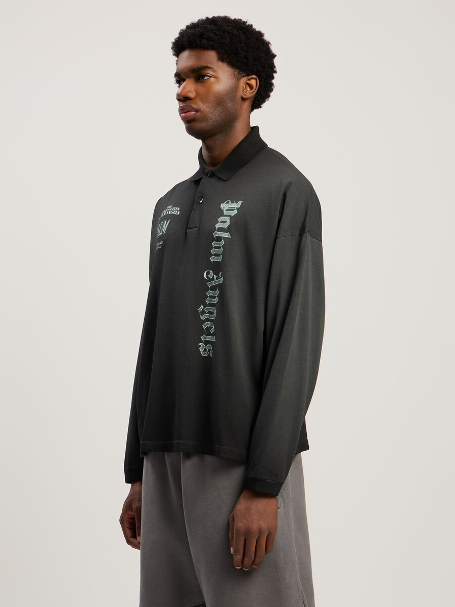 dollar logo long sleeve polo
