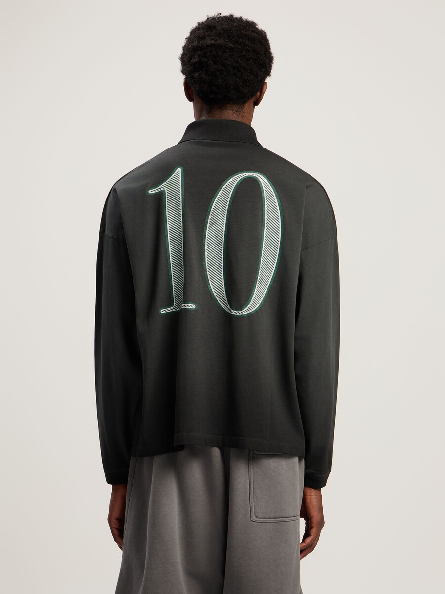 dollar logo long sleeve polo