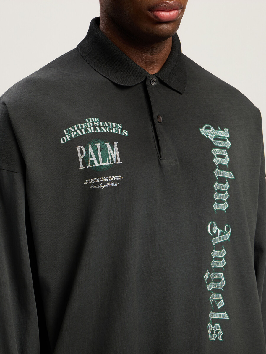 dollar logo long sleeve polo