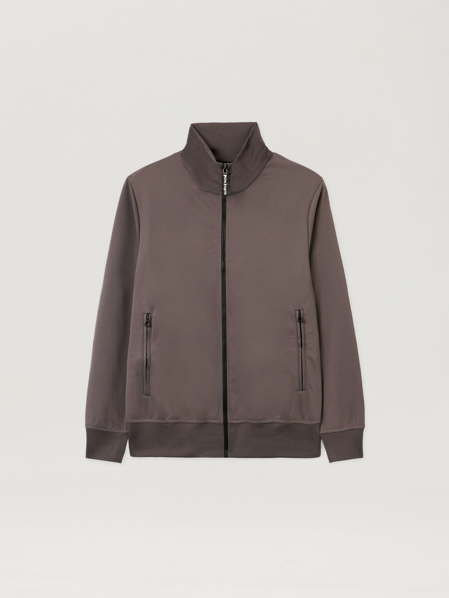 back curved logo track jacket