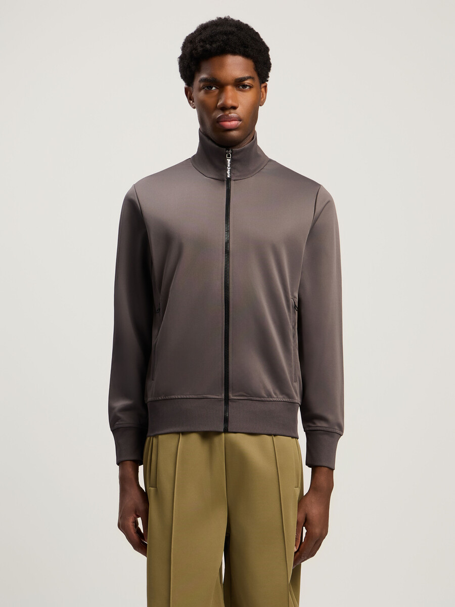 back curved logo track jacket