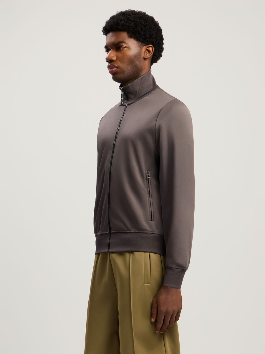 back curved logo track jacket