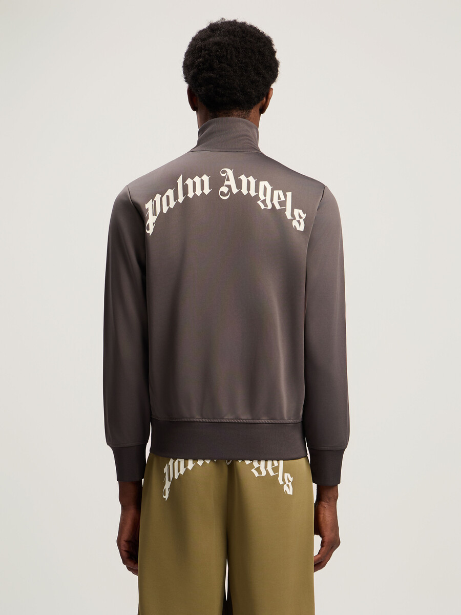 back curved logo track jacket