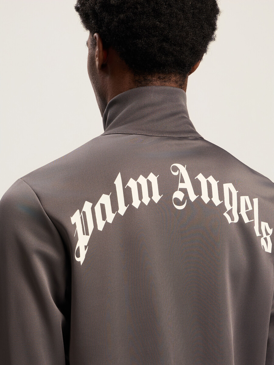 back curved logo track jacket