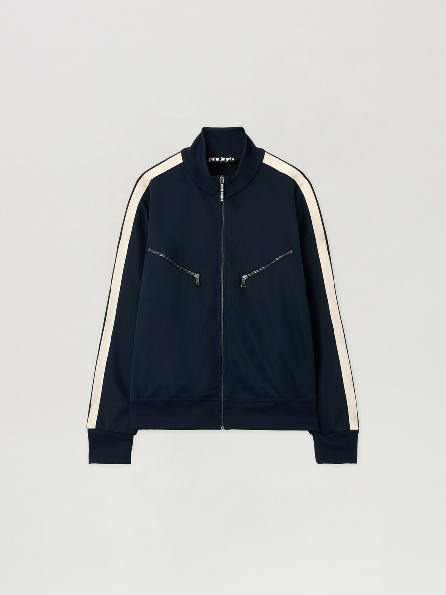 curved logo zip-up track jacket