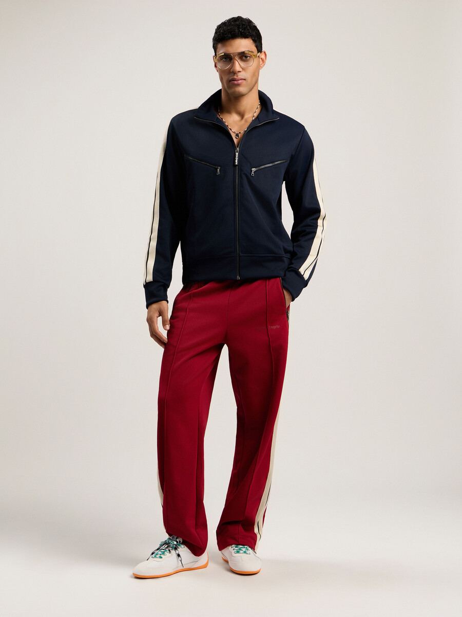curved logo zip-up track jacket