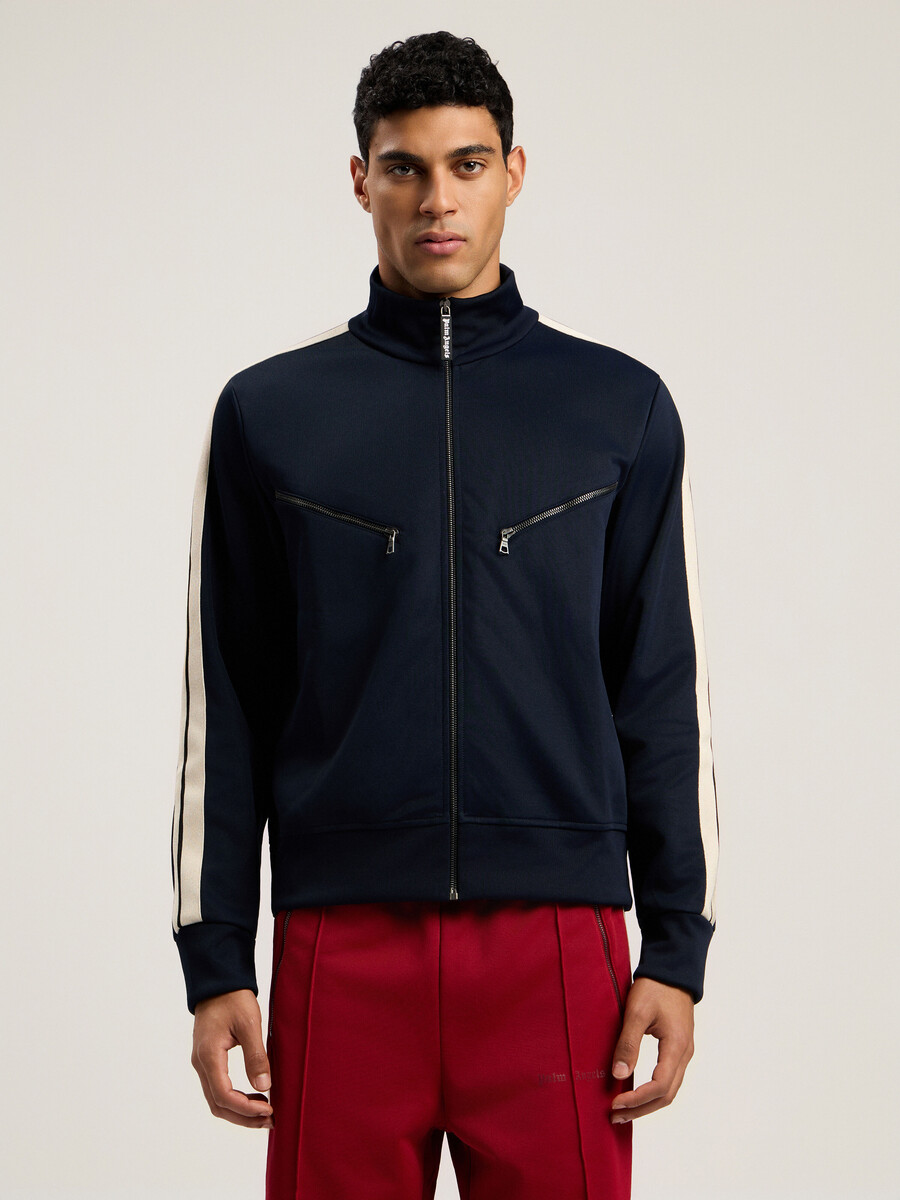 curved logo zip-up track jacket