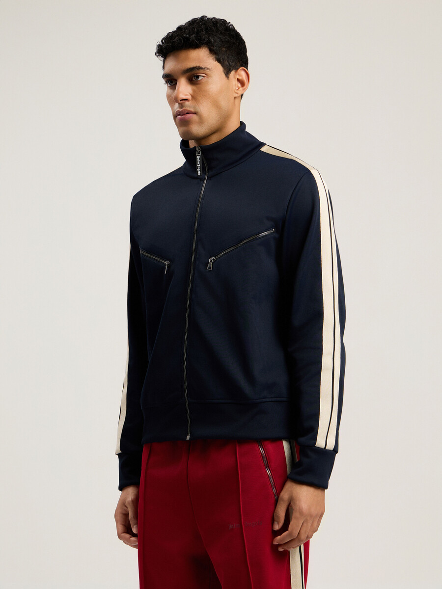 curved logo zip-up track jacket